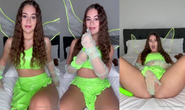 Green Butterfly Cosplay Dildo Play Video Leake